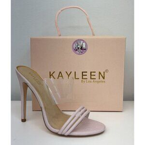 KAYLEEN / Berkley-16 / Pink / High Heeled Sandals With Clear / Strap Detail